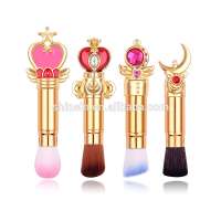 Popular Telescopic Adjustable Magic Cosmetic Brushes Tools Sailor Moon Cartoon Foundation Brush Metal Retractable Makeup Brush